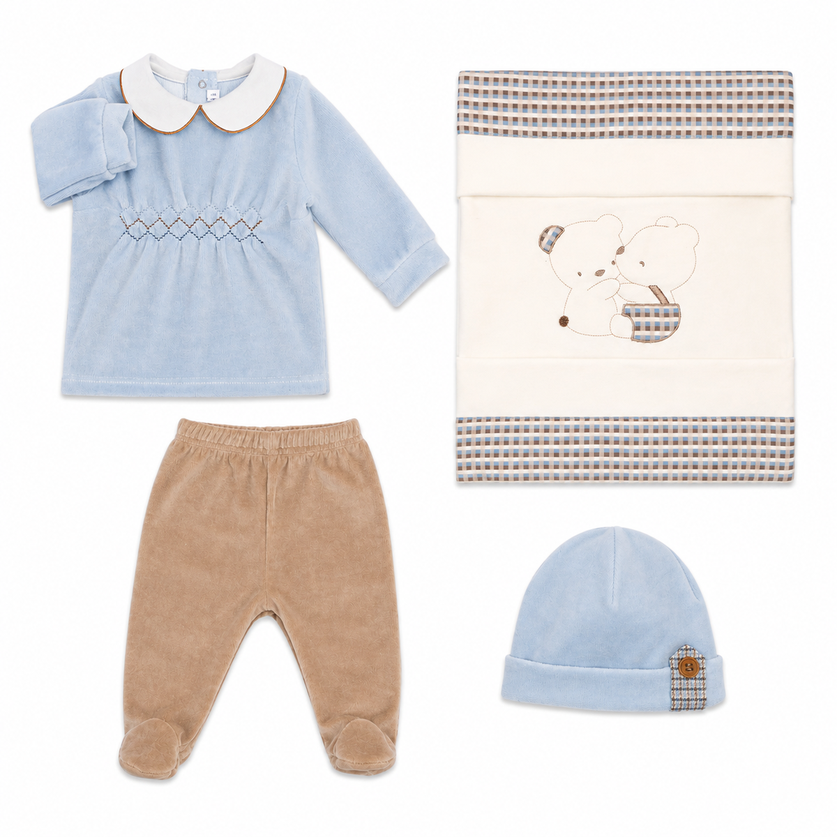 Set Nascita “Dolce Incontro” – Celeste & Beige aggiunto