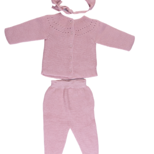 Set Corredino Nascita Rosa con Cuffietta